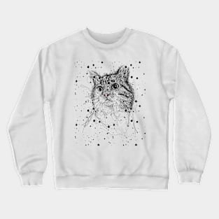 Cat Scribble Artwork Face Crewneck Sweatshirt